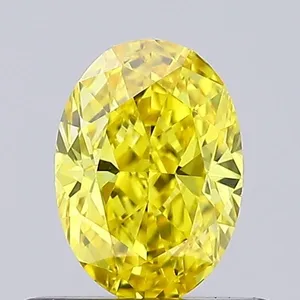 0.58ct OVAL Fancy Vivid Yellow VVS2 Coloured Lab diamond