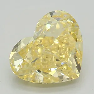 1.31ct HEART Fancy Vivid Yellow VS2 Coloured Lab diamond