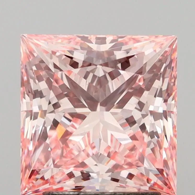 3.01ct PRINCESS Fancy Intense Pink VS1 Coloured Lab diamond