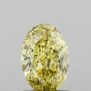 1.05ct OVAL Fancy Intense Yellow VS1 Coloured Lab diamond
