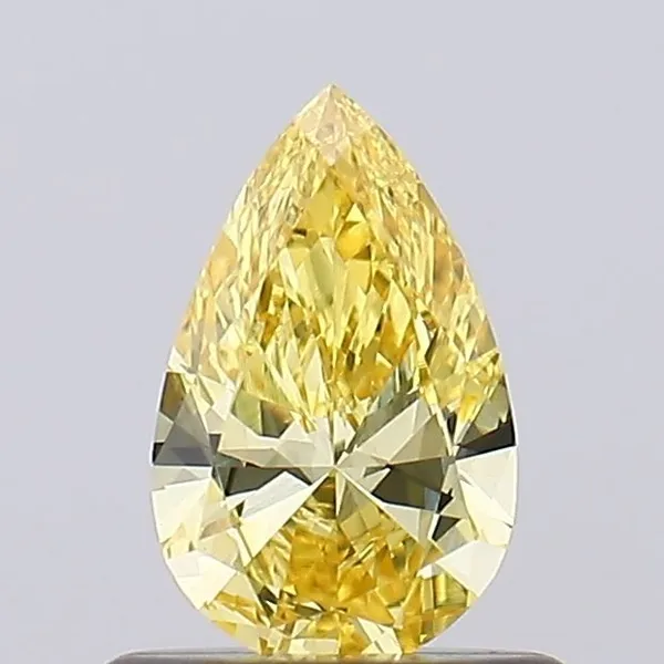 0.45ct PEAR Fancy Intense Yellow VVS2 Coloured Lab diamond