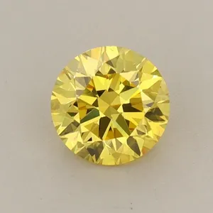 0.62ct ROUND Fancy Vivid Yellow VS2 Coloured Lab diamond