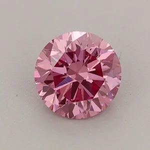 0.69ct ROUND Fancy Vivid Pink VS1 Coloured Lab diamond