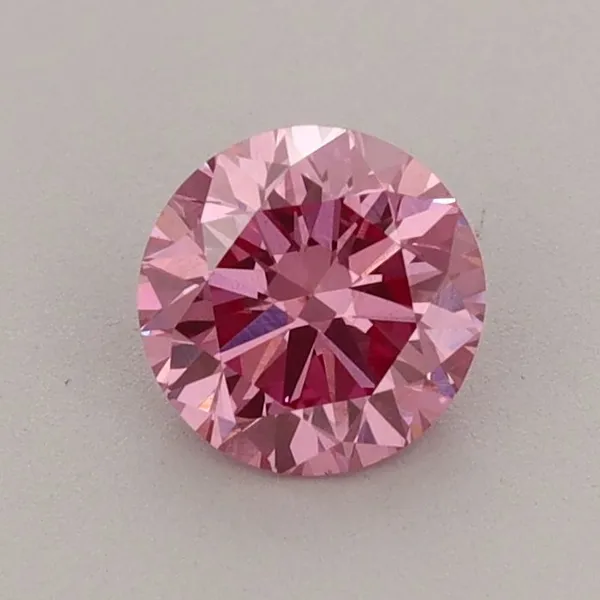 0.69ct ROUND Fancy Vivid Pink VS1 Coloured Lab diamond