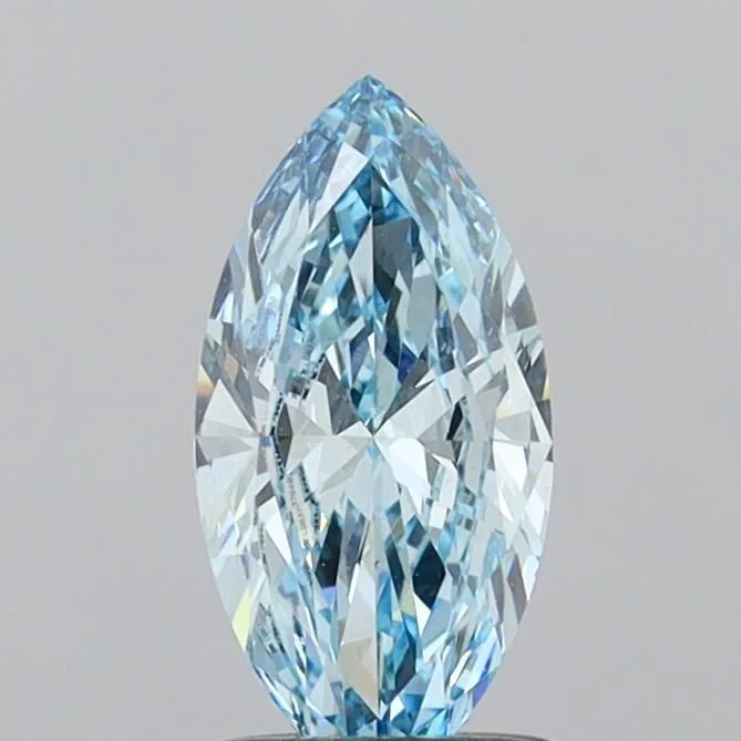 1.00ct MARQUISE Fancy Vivid Blue VS1 Coloured Lab diamond