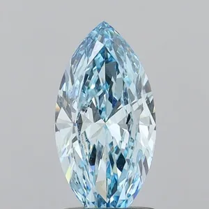 1ct MARQUISE Fancy Vivid Blue VS1 Coloured Lab diamond