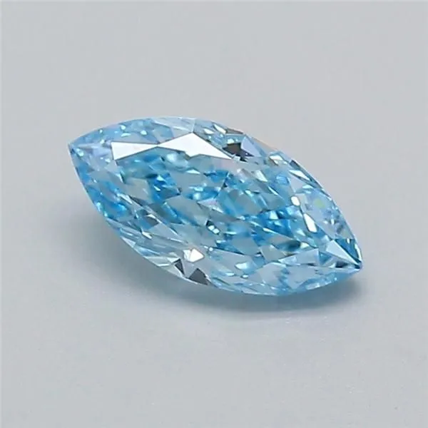 0.52ct MARQUISE Fancy Vivid Blue VVS2 Coloured Lab diamond