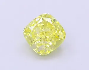 1.1ct CUSHION Fancy Intense Yellow VS1 Coloured Lab diamond