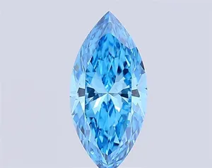 1ct MARQUISE Fancy Vivid Blue VVS2 Coloured Lab diamond