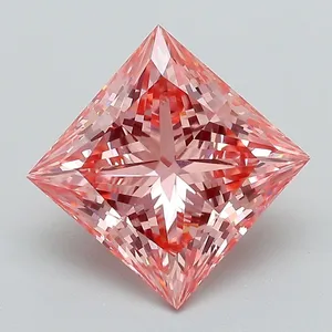 3.1ct PRINCESS Fancy Vivid Pink VVS2 Coloured Lab diamond