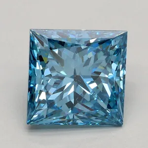 2.1ct PRINCESS Fancy Vivid Blue VS1 Coloured Lab diamond