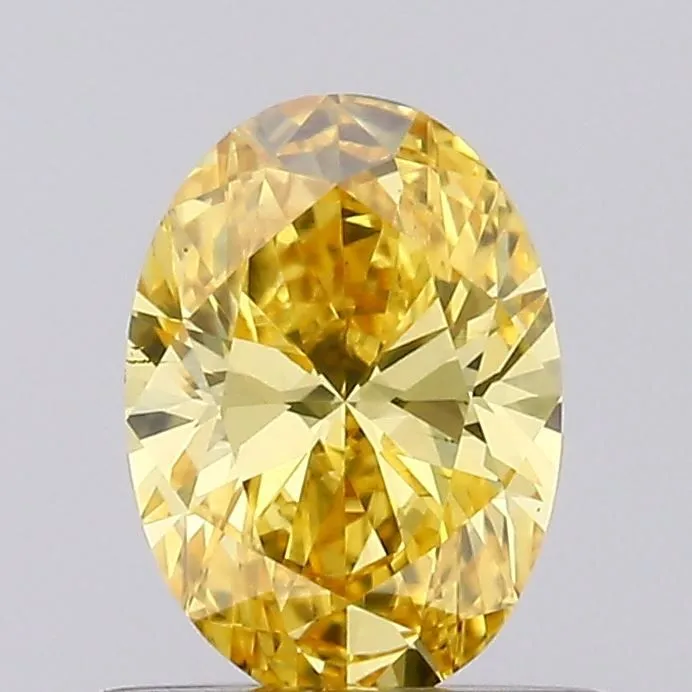 0.48ct OVAL Fancy Vivid Yellow VS2 Coloured Lab diamond