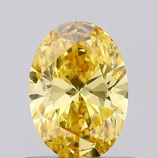 0.48ct OVAL Fancy Vivid Yellow VS2 Coloured Lab diamond