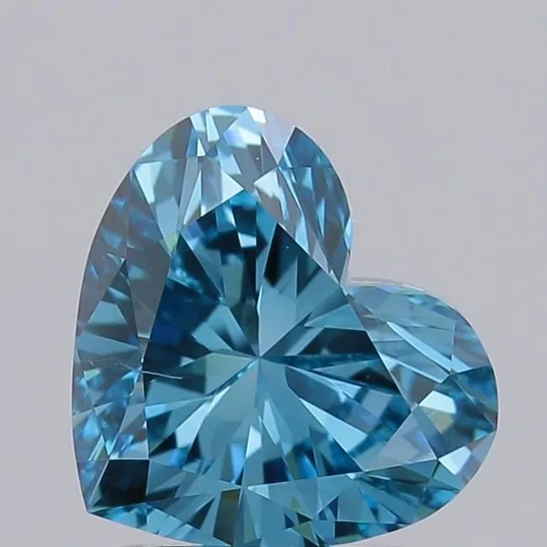 1.47ct HEART Fancy Vivid Blue SI1 Coloured Lab diamond