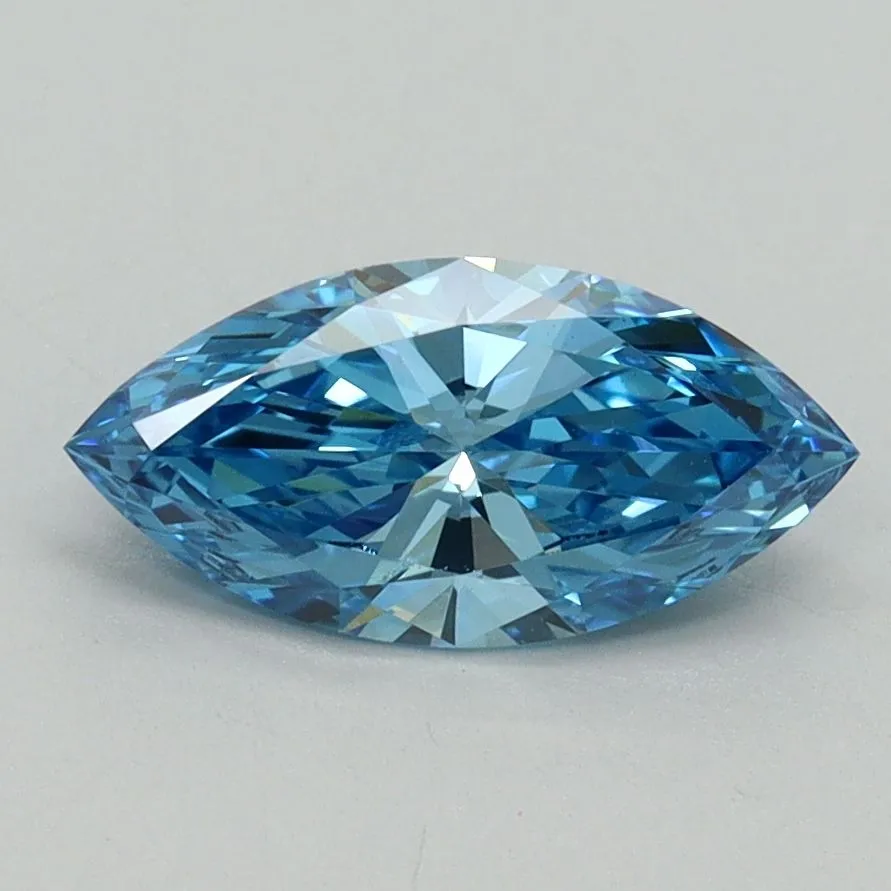 0.98ct MARQUISE Fancy Vivid Blue VVS2 Coloured Lab diamond