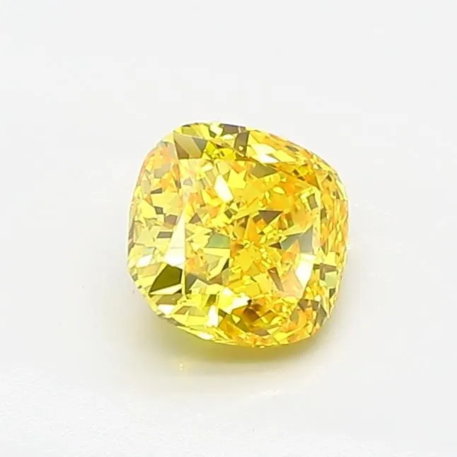 0.79ct CUSHION Fancy Vivid Yellow VS1 Coloured Lab diamond