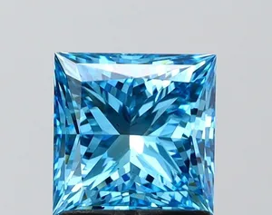 1.5ct PRINCESS Fancy Vivid Blue SI1 Coloured Lab diamond