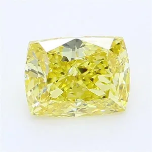 1.1ct CUSHION Fancy Intense Yellow VVS1 Coloured Lab diamond