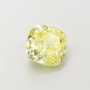1ct CUSHION Fancy Intense Yellow SI1 Coloured Lab diamond
