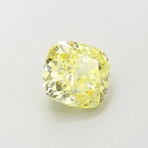 1ct CUSHION Fancy Intense Yellow SI1 Coloured Lab diamond