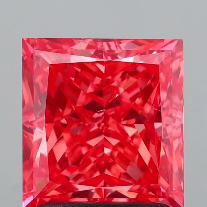 2.05ct PRINCESS Fancy Vivid Pink VS2 Coloured Lab diamond