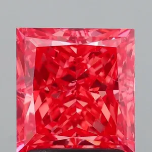 2.05ct PRINCESS Fancy Vivid Pink VS2 Coloured Lab diamond