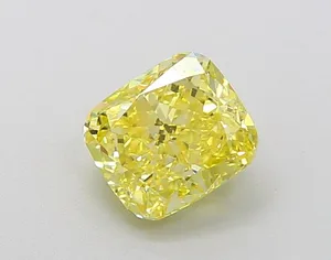 1.13ct CUSHION Fancy Vivid Yellow VVS1 Coloured Lab diamond
