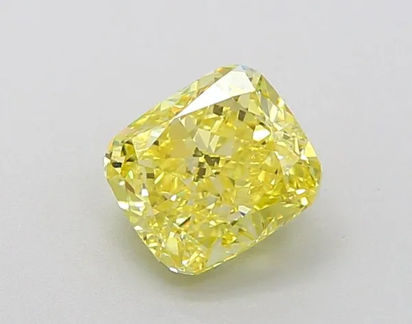 1.13ct CUSHION Fancy Vivid Yellow VVS1 Coloured Lab diamond