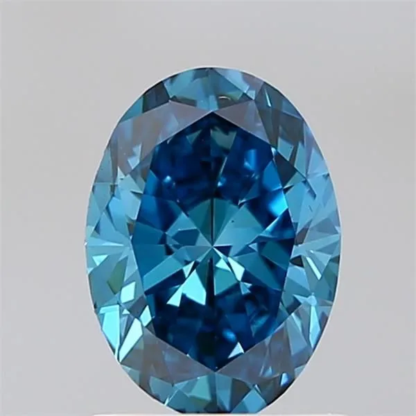 1.00ct OVAL Fancy Vivid Blue VS1 Coloured Lab diamond