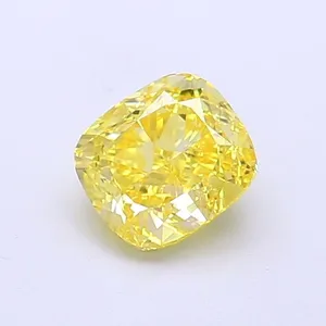 1.07ct CUSHION Fancy Intense Yellow VVS2 Coloured Lab diamond