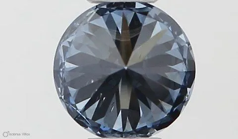 0.30ct ROUND Fancy Vivid Blue VS2 Coloured Lab diamond