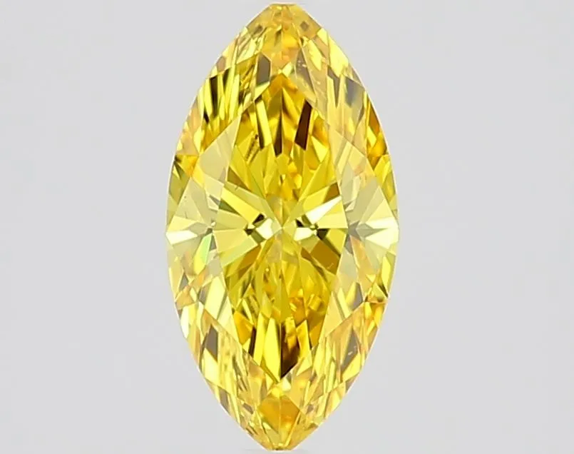 1.04ct MARQUISE Fancy Vivid Yellow VS1 Coloured Lab diamond