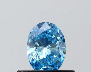 0.51ct OVAL Fancy Vivid Blue VS1 Coloured Lab diamond