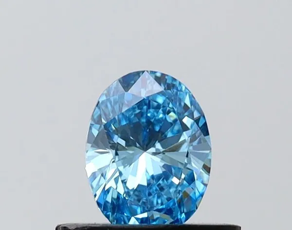 0.51ct OVAL Fancy Vivid Blue VS1 Coloured Lab diamond