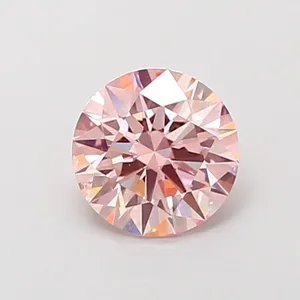0.96ct ROUND Fancy Light Pink VS1 Coloured Lab diamond