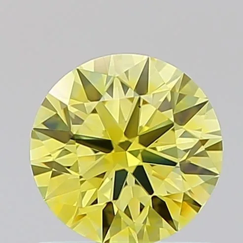 0.8ct ROUND Fancy Intense Yellow VS1 Coloured Lab diamond