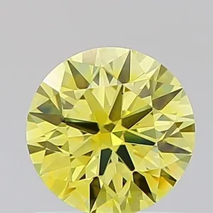 0.8ct ROUND Fancy Intense Yellow VS1 Coloured Lab diamond
