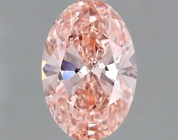 1ct OVAL Fancy Vivid Pink VVS1 Coloured Lab diamond