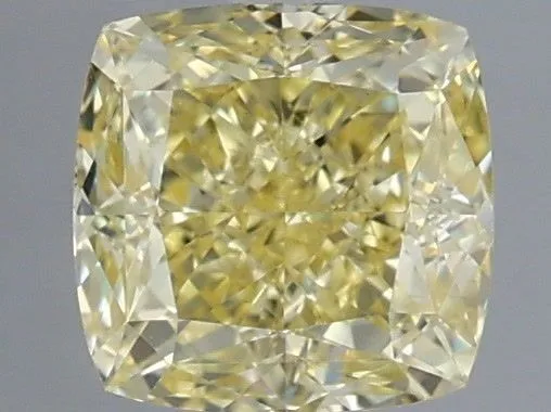 1.14ct CUSHION Fancy Light Yellow VS1 Coloured Lab diamond