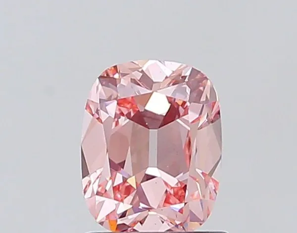 1.04ct CUSHION Fancy Intense Pink VS1 Coloured Lab diamond