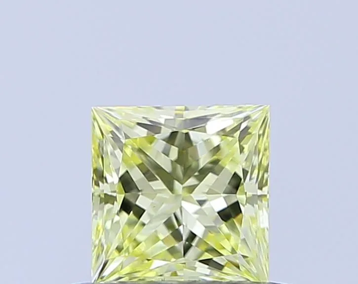 0.50ct PRINCESS Fancy Yellow VVS2 Coloured Lab diamond