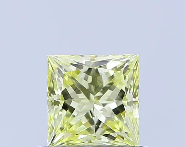 0.5ct PRINCESS Fancy Yellow VVS2 Coloured Lab diamond