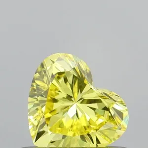 0.38ct HEART Fancy Vivid Yellow VS1 Coloured Lab diamond