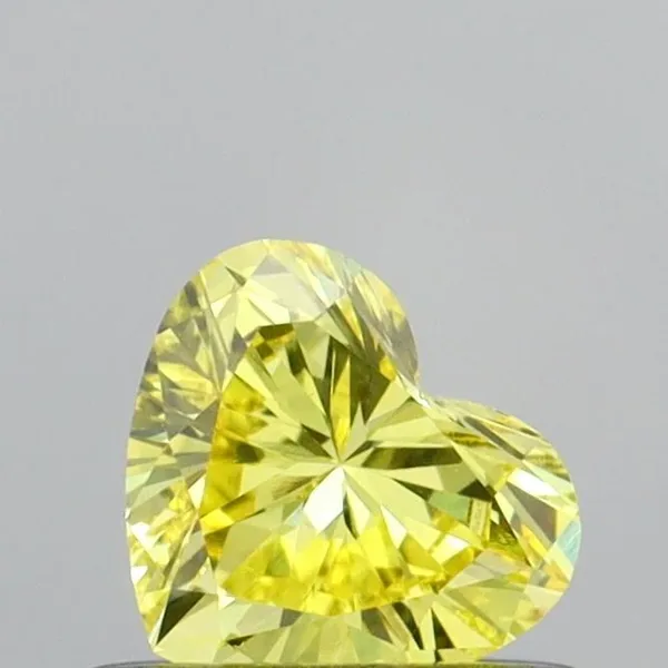 0.38ct HEART Fancy Vivid Yellow VS1 Coloured Lab diamond