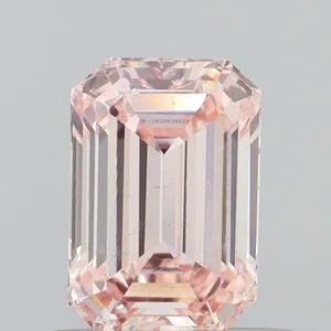 0.68ct EMERALD Fancy Pink VS2 Coloured Lab diamond