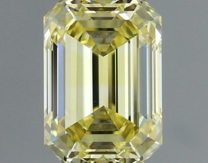 1.07ct EMERALD Fancy Intense Yellow VVS2 Coloured Lab diamond