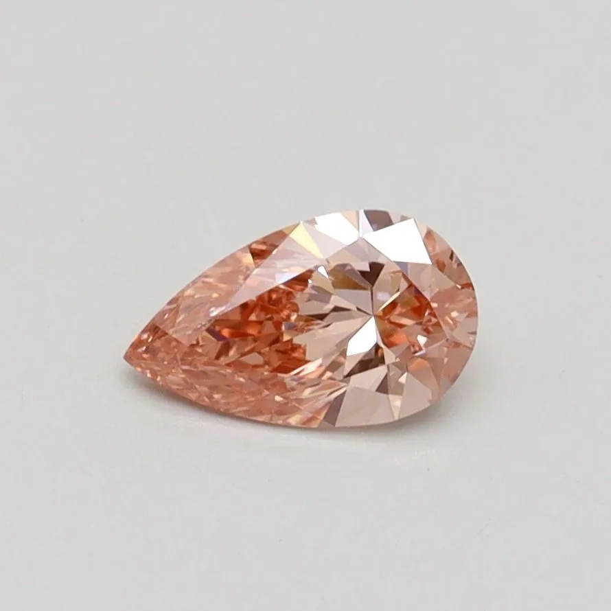 0.46ct PEAR Fancy Intense Pink VVS2 Coloured Lab diamond