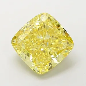 1.1ct CUSHION Fancy Vivid Yellow VS1 Coloured Lab diamond