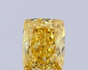 1.03ct CUSHION Fancy Vivid Yellow VS2 Coloured Lab diamond