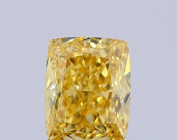 1.03ct CUSHION Fancy Vivid Yellow VS2 Coloured Lab diamond